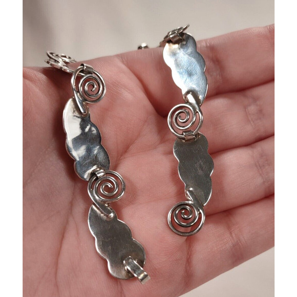 Vintage A or R Muñoz Taxco 925 Sterling Silver Leaf Necklace 17” Handmade Mexico - Picture 14 of 16